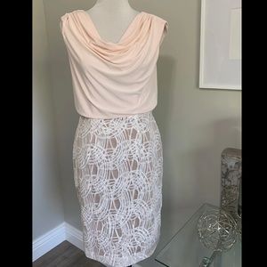Adrianna papell blush cocktail party dress